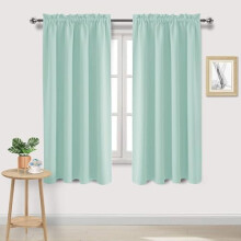 Blackout Thermal Curtains, Energy Saving & Noise Reducing, Mint Green, 52x63 Inch, Set of 2, Rod Pocket, Compatible with Standard Rods