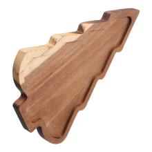 3Pcs Wood Tree-Shaped Platter Brown Festive Serving Tray for Desserts