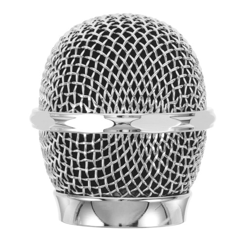 Compact Metal Microphone Grille, Silver, Ideal for Ktv and Studios,