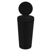 4Pcs Black Car Trash Can Cup Holder with Waterproof Dual Compartments