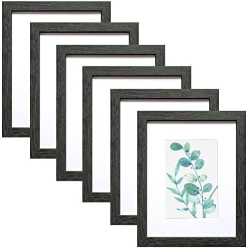 8x10 Picture Frame in Dark Grey – MDF, Pack of 6