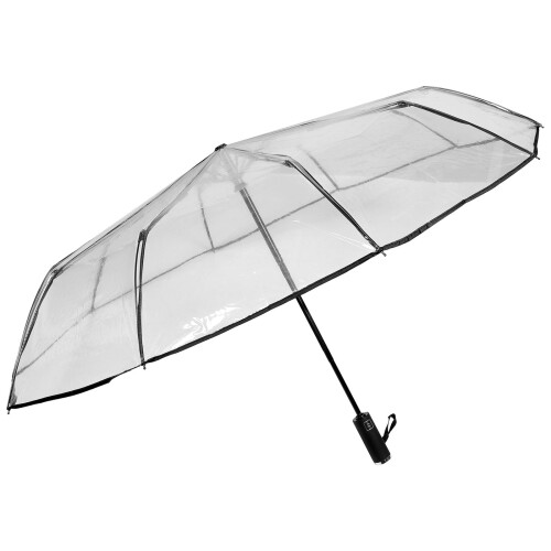 Guarda-chuva compacto grande com abertura e fechamento automáticos e transparentes.