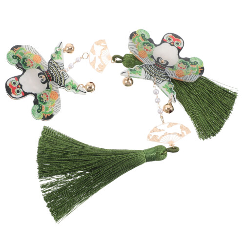 2Paires Accessoires Enfant Vert Olive Style Chinois Tradition