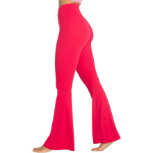 Dameslegging met wijde pijpen, buikcorrigerend effect, gekruiste tailleband en wijde pijpen.
