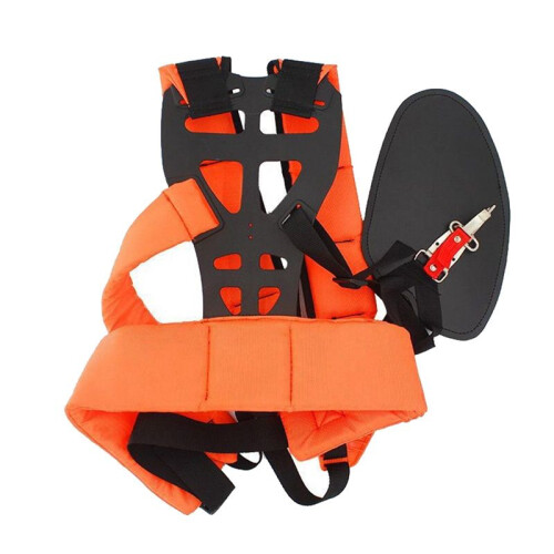 Trimmer Shoulder Strap Padded Universal Adjustable Weed Eater Harness Double Shoulder Harness for Weed Trimmer Orange 1