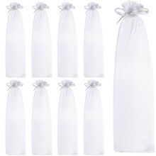 250Pièces Organza Blancs À Cordon Pour Cadeaux Éventails