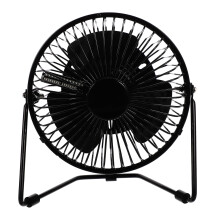 CATIEBYE USB Desk Fan with 360 Degree Rotation and LED Clock, Portable Cooling Fan for Home and Office, Black