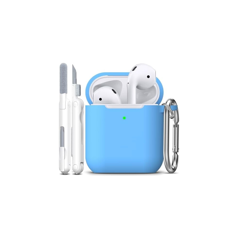 Soft Silicone Airpods Case Cover With Keychain, Front Led Visible – Compatible With Airpods 1St & 2Nd Gen 9555307326564