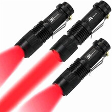 ZC3Pack Rotlicht-Taschenlampe, 3 Modi, Zoomfunktion, Clip-on-Taschenlampe für Nachtsicht, Astronomie, Luftfahrt – Kompatibel mit AAA-Batterien