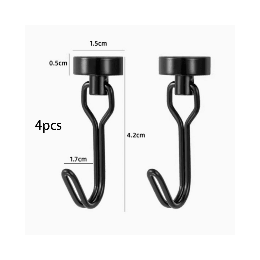 Neodymium Magnetic Hooks 5 Kg 360 Rotating 4 Pack 9104899457585