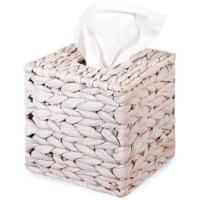 Taschentuchbox-Überzug aus Wasserhyazinthe, 15 cm x 15 cm
