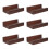 6Pièces Range-Vinyles Bois Robuste Étagères Décoratives Marron 1