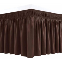 Fustă de pat Queen, înfășurată în jurul pereților, cu cădere de 30 cm, poliester