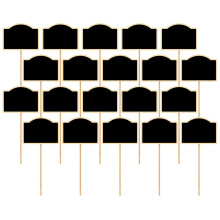 40Pcs Bamboo Wooden Chalkboard Garden Markers Assorted Colors