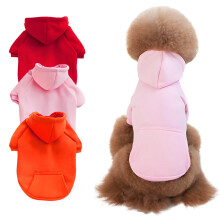 Hondenhoodie voor kleine honden, roze, maat XS