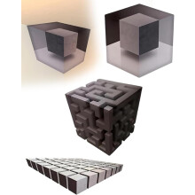 3D optikai illúziós falmatrica, levehető, felragasztható grafika, lebegő kocka hatás, modern dekoráció – sima falakkal kompatibilis
