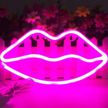 LED Neon Sign,LIP Neon Sign Night Light Wall LED Neon Lamp USB Battery Powered Led Neon Light Sign for Home Bedroom Bar Party Decoration