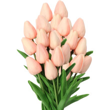 Lot de 10/20 tulipes artificielles réalistes au toucher, 34 cm, fleurs artificielles pour vases, centres de table, décoration intérieure et