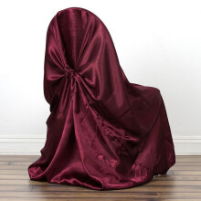 12 housses de chaises universelles en satin uni bordeaux, décorations de mariage
