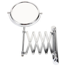 2Pcs Wall Mounted Silver Makeup Mirror Swivel with 3X Magnification