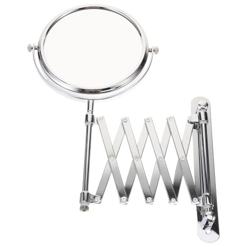 2Pcs Wall Mounted Silver Makeup Mirror Swivel with 3X Magnification
