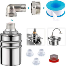 304 SS Automatic Water Level Float Valve, 1/2"-3/4", Full Auto Shut-Off for Tanks, Troughs, Pools, Distillers