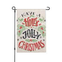 Steag de grădină de Crăciun Holly Jolly, vertical, față-verso, decorațiuni de iarnă pentru curte, 30x45 cm