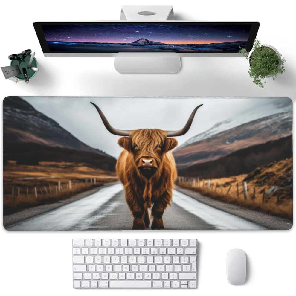 Xxl Highland Cow Gaming Mouse Pad 35.4 X 15.7 In 9450273249575