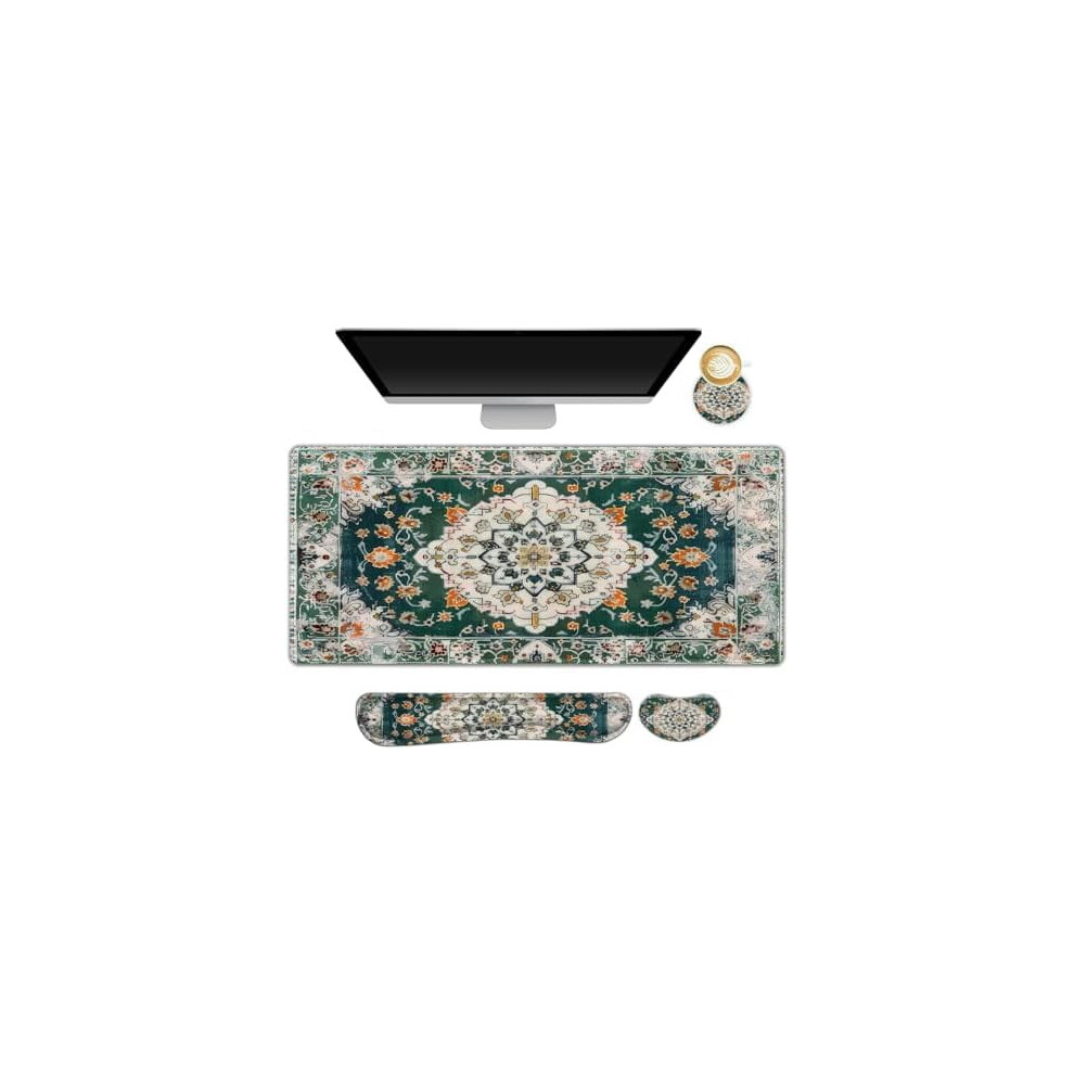 Xxl Gaming Desk Mat Set With Memory Foam Wrist Rests 9450273249568