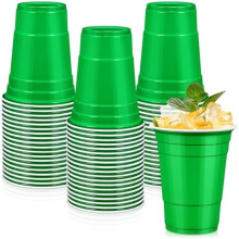 100 Cupán Plaisteach Indiúscartha Glas 16oz