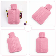 2Pcs Women’s Hot Water Bottle Covers Knitted Pink Case for Comfort