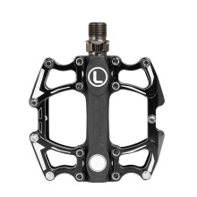 3Pairs Mountain Bike Pedals Black Aluminum Alloy Anti-Slip Platform