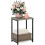 Table d'appoint minimaliste à structure métallique, 1 pièce, chêne français 1