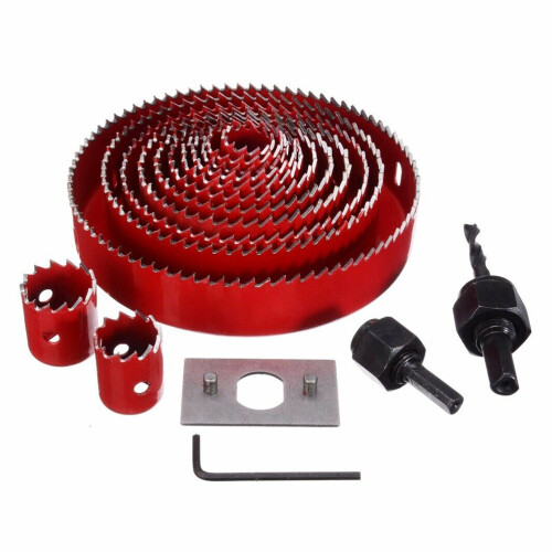 16Pièces Outils Perçage Bois Kit Mandrins Scies