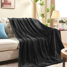 Black Fleece Twin Blanket 60 x 90 in