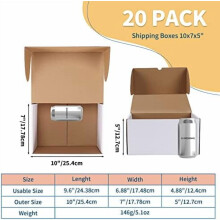 10x7x5 White Shipping Boxes Set of 20, Corrugated Cardboard Mailer Boxes for Packaging Small Business Mailing Gifts