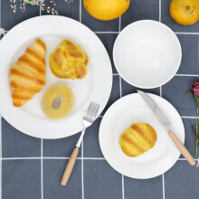 18PCS Round Porcelain Dinnerware Set Service for 6, Plates Dishes Bowls White