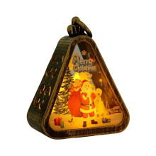 Mini kerstnachtlampje met kerstman en sneeuwpop, driehoekig LED-lampje