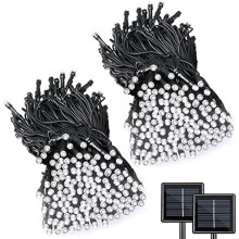 2-Pack 170ft Solar String Lights, 480 LED, 8 Modes, Waterproof Outdoor Fairy Lights for Xmas Tree, Garden, Wedding – White