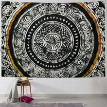 Boho Small Mandala Tapestry White Aesthetic Elephant Tapestries Hippie Bohemian Wall Hanging Decor