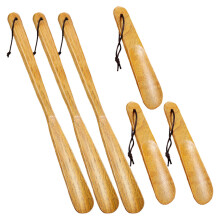 30Pcs Sturdy Wood Shoe Horn Long Handle Khaki Shoe Lifter for Home