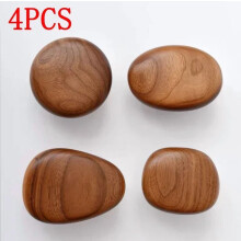 Patère murale scandinave en bois massif avec poignée en bois massif, crochet pour vêtements sans perçage, patère en forme de galet pour porte de