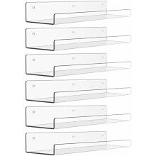 Doorzichtige acryl zwevende planken 15x4 inch, set van 6