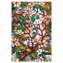 Fensterfolie in Buntglasoptik, wiederverwendbare Sichtschutzfolie im Vintage-Stil, dekorative PVC-Glasabdeckung, 45 x 100 cm