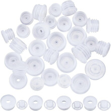 80 stuks plastic shakerstoppers (11/12/14/17 mm binnendiameter), herbruikbare witte binnendoppen voor cosmetische glazen flessen – compatibel met