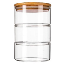 Glas-Vorbereitungsschüsseln mit Deckel, stapelbar, 3er-Set