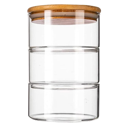 Glas-Vorbereitungsschüsseln mit Deckel, stapelbar, 3er-Set