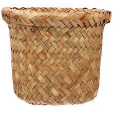 Corbeille à poubelle tissée kaki FRCOLOR, bac de rangement intérieur pour déchets ménagers