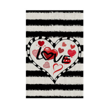 Gratulerer med valentinsdagen Hageflagg med hjerter, lintrykk, hageflagg for utendørs bruk, vårhageflagg, 30x43 cm