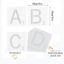 26Pcs Reusable Scrabble-Style Tile Stencil Letters for Wall Decor – Thick, Durable, Multi-Use, Long-Lasting